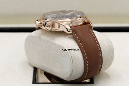 Patek Philippe 5524R Calatrava Pilot Travel Time Rose Gold Brown Dial 42MM Box & Paper