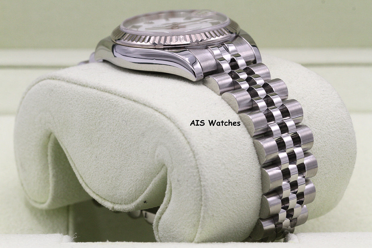 Rolex Ladies DateJust 178274 White Roman Dial 31MM Jubilee B&P