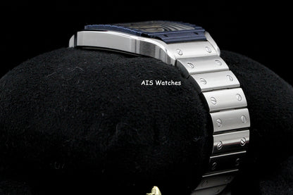 Cartier Santos De Cartier Large Steel WSSA0047 Blue PVD Bezel/White Dial 41MM Box&Papers