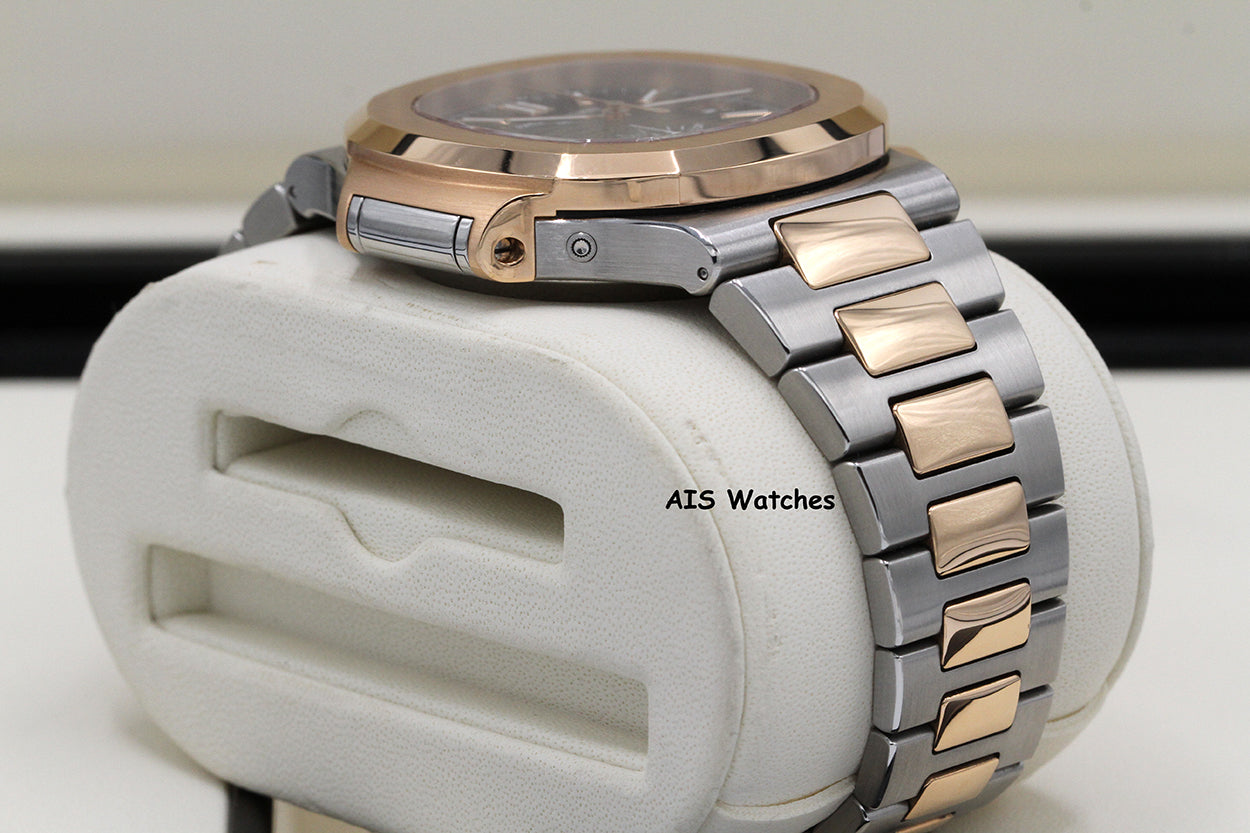 Patek Philippe Nautilus 5980/1AR Chronograph 18K Rose Gold / Stainless Steel Blue Dial 2017 Box & Papers