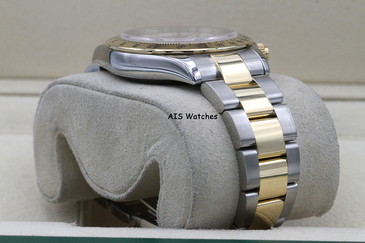 Rolex Daytona 116523 18K YG / SS White Dial F Serial