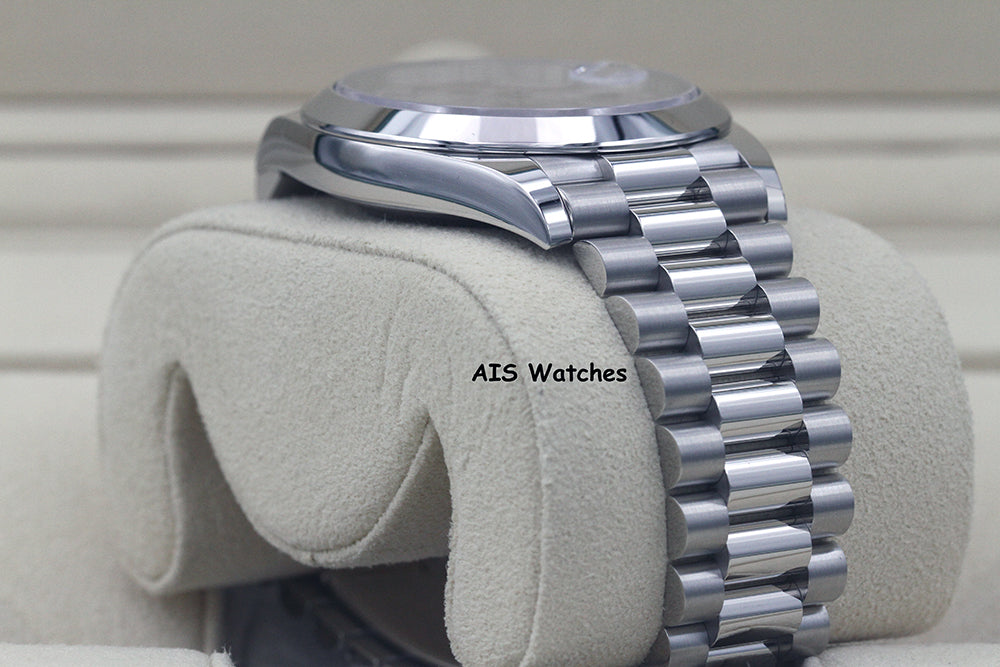 BNIB Rolex 228206 DayDate 40MM DD40 Platinum Meteorite Diamond Baguette Dial