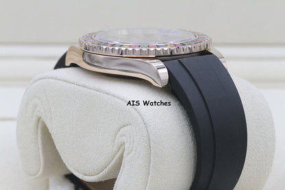 Rolex Yachtmaster 116695SATS Gem Set Bezel Everose Gold OysterFlex Strap B&P