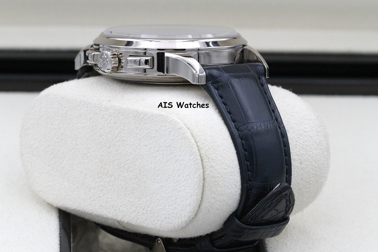 Patek Philippe 5930G World Time Chronograph White Gold Blue Dial Box & Paper