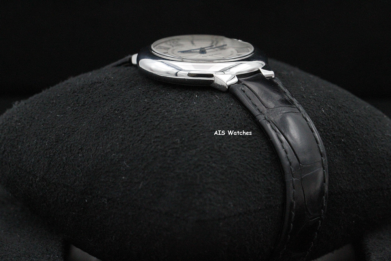 Cartier Ballon Bleu W6920085 SS 33MM Leather Strap Silver Dial Box & Papers