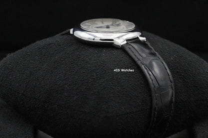 Cartier Ballon Bleu W6920085 SS 33MM Leather Strap Silver Dial Box & Papers