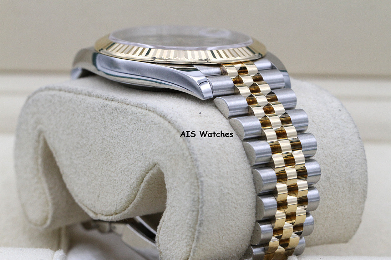 Rolex 126333 DateJust 41MM 18K YG/SS Slate Roman / Wimbeldon Dial Jubilee Bracelet B&P