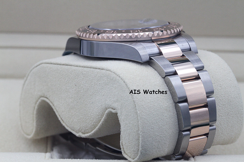 BNIB Rolex 126711 CHNR GMT Master II 18K Rose Gold / SS RootBeer Ceramic B&P