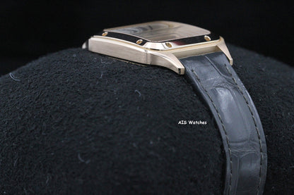 Cartier Santos Dumont Small WGSA0022 18K RG 38MM x 27.5MM Silver Dial Box & Paper