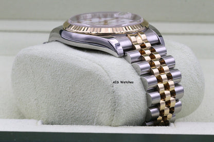 Rolex 116233 DateJust 36MM 18K YG/SS White Roman Dial Jubilee Bracelet B&P