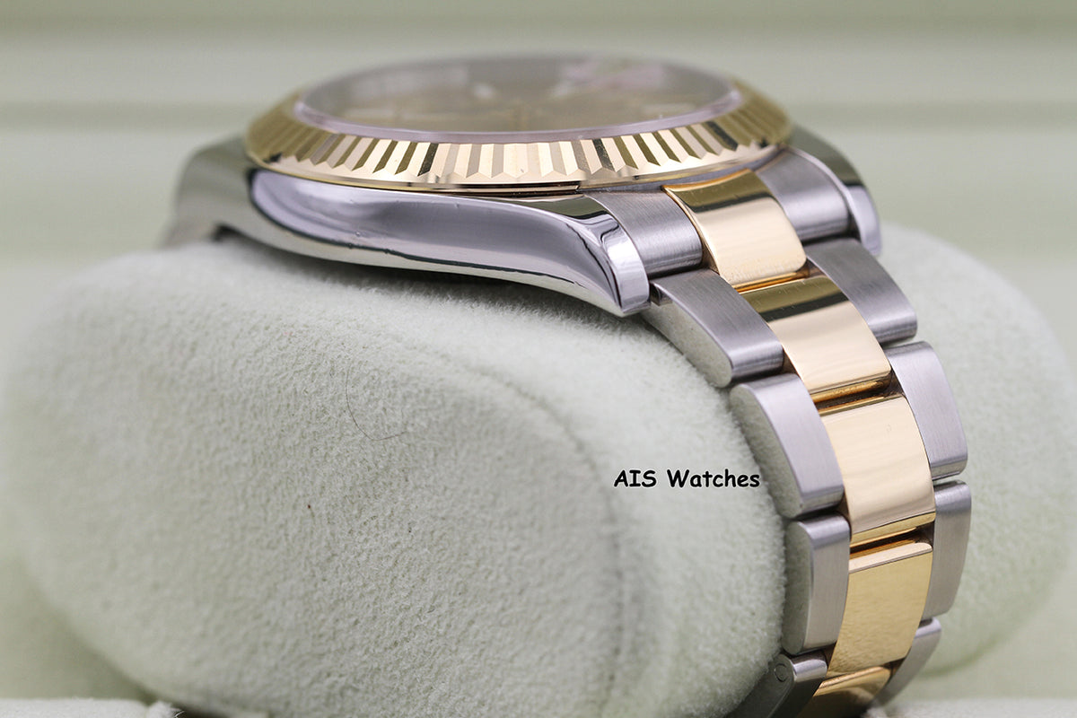 Rolex 116333 DateJust II 18K YG/SS Slate Champagne Stick Dial Oyster Rolex CPO
