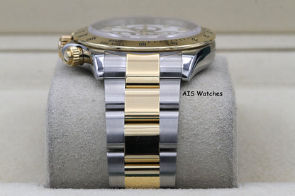 Rolex Daytona 116523 18K YG / SS White Dial F Serial