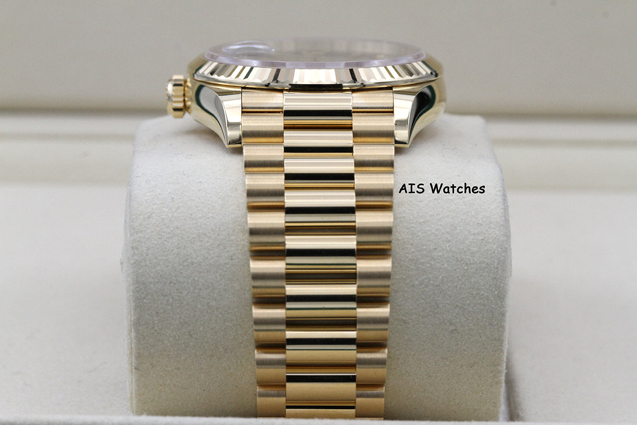 BNIB Rolex 128238 DayDate 36MM DD36 Yellow Gold Green Ombre Roman Dial B&P