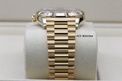 BNIB Rolex 128238 DayDate 36MM DD36 Yellow Gold Green Ombre Roman Dial B&P