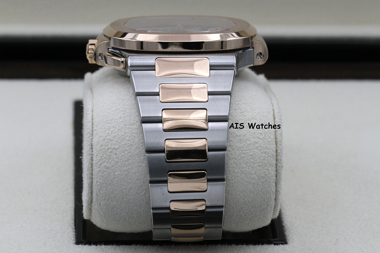 Patek Philippe Nautilus 5980/1AR Chronograph 18K Rose Gold / Stainless Steel Blue Dial Box & Papers