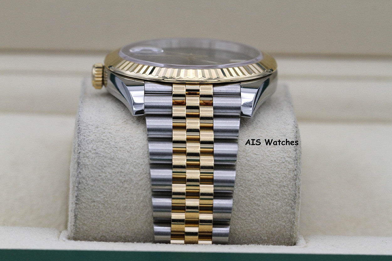 Rolex 126333 DateJust 41MM 18K YG/SS Slate Roman / Wimbeldon Dial Jubilee Bracelet B&P