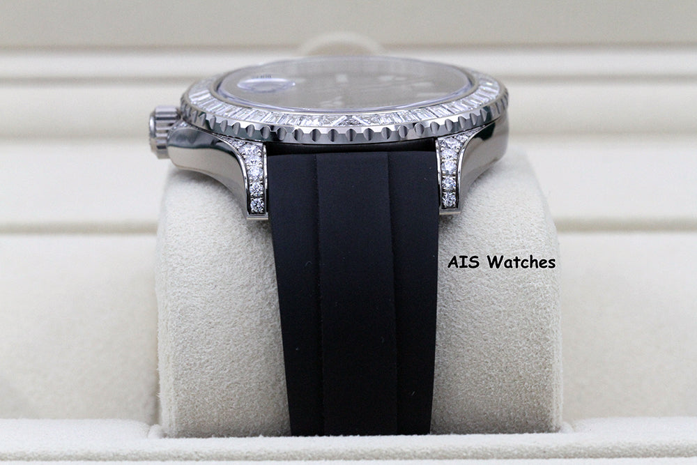 BNIB Rolex Yachtmaster 226679TBR Baguette Diamonds White Gold OysterFlex 42MM