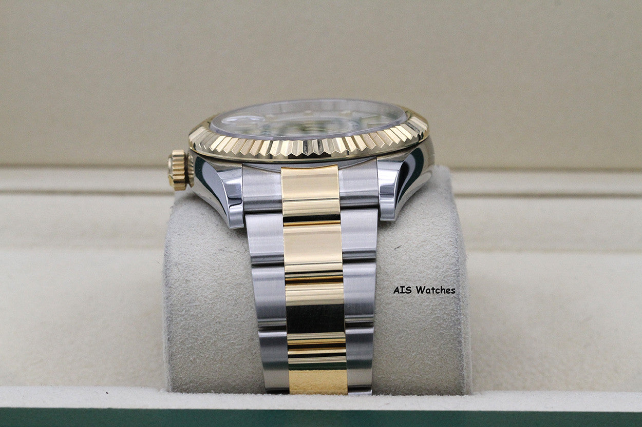 Rolex 326933 Sky-Dweller 18K Yellow Gold / SS Oyster White Dial BP