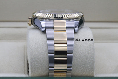 Rolex 326933 Sky-Dweller 18K Yellow Gold / SS Oyster Champagne Dial B&P