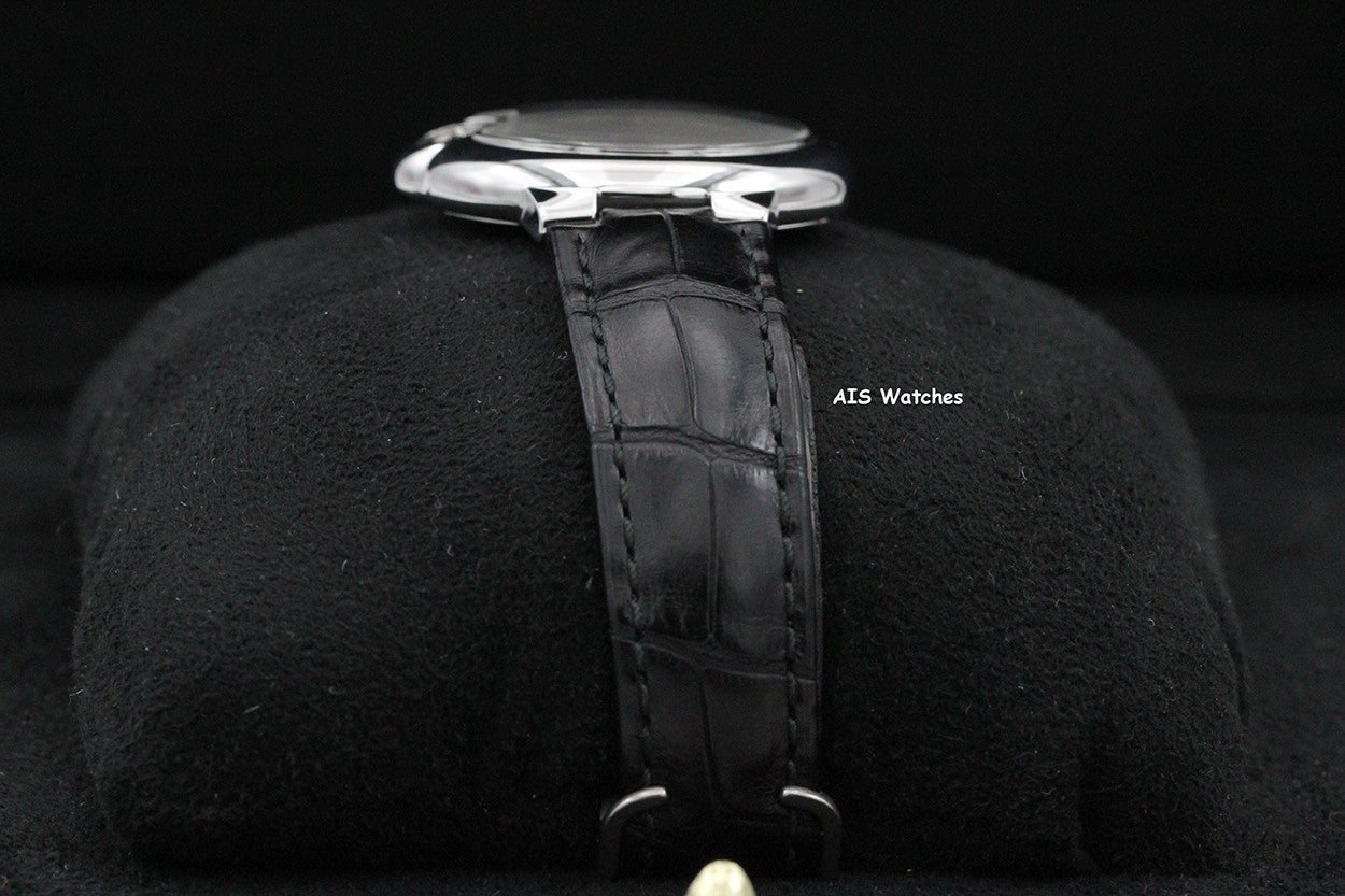 Cartier Ballon Bleu W6920085 SS 33MM Leather Strap Silver Dial Box & Papers