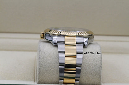 Rolex 116333 DateJust II 18K YG/SS Slate Roman Wimbledon Dial Oyster Box & Papers