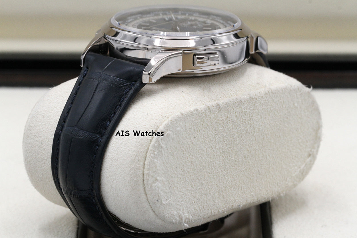 Patek Philippe 5930G World Time Chronograph White Gold Blue Dial Box & Paper