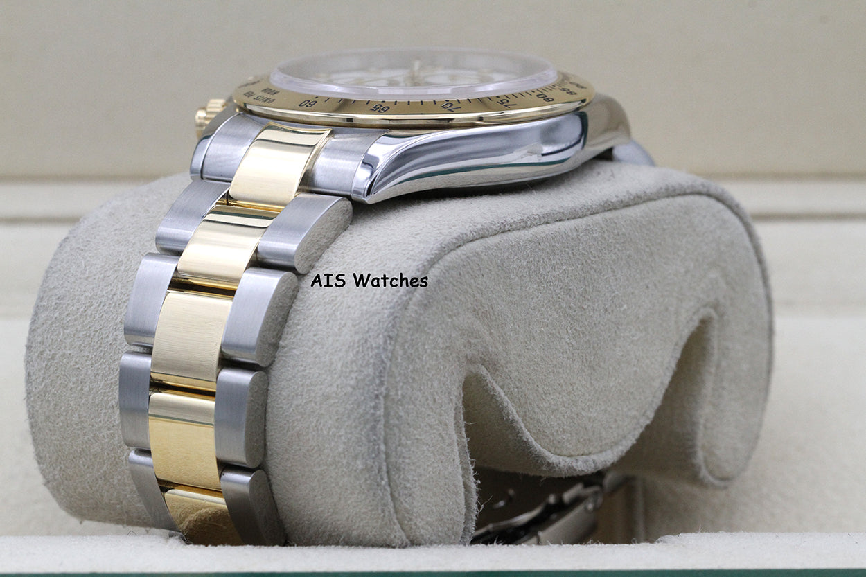 Rolex Daytona 116523 18K YG / SS White Dial F Serial