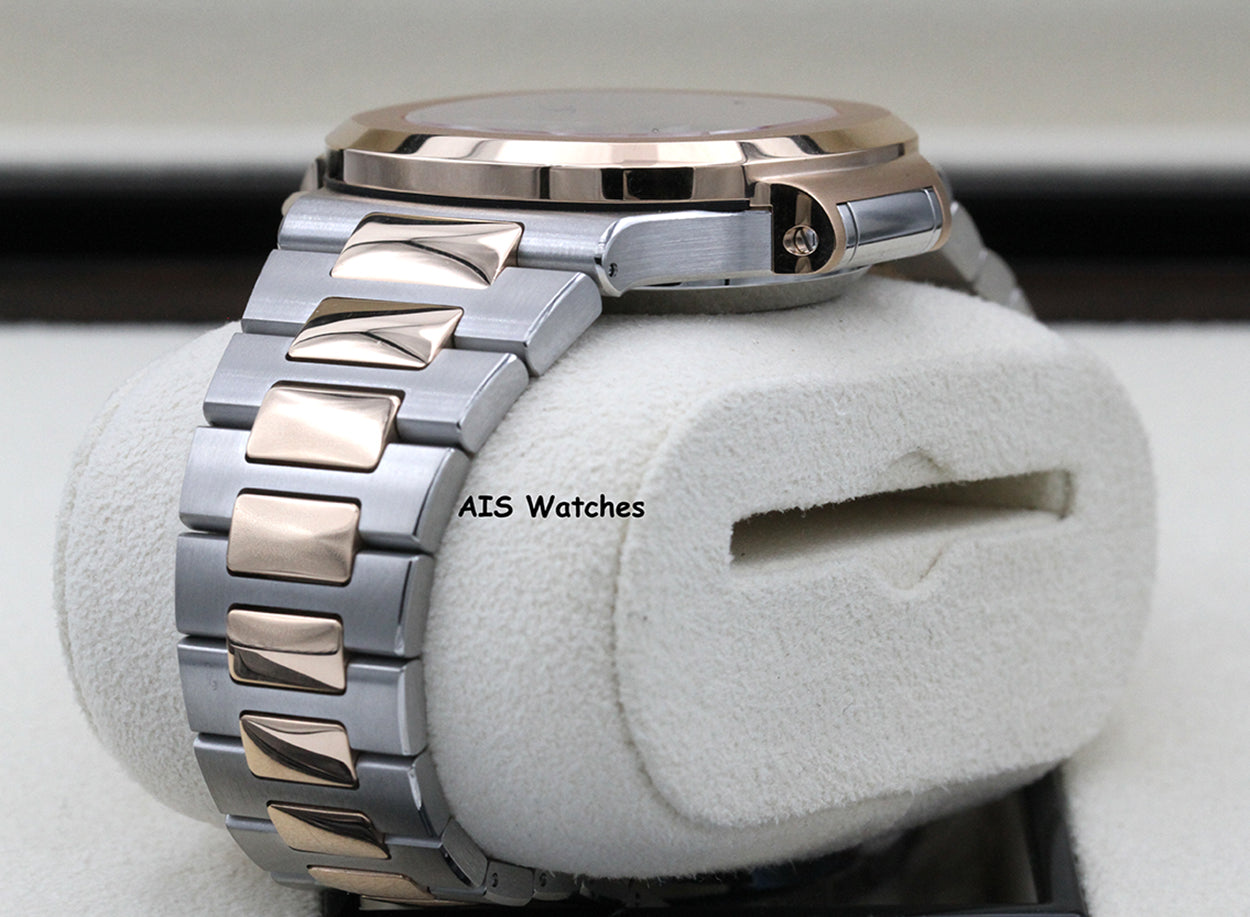 Patek Philippe Nautilus 5980/1AR Chronograph 18K Rose Gold / Stainless Steel Blue Dial Box & Papers