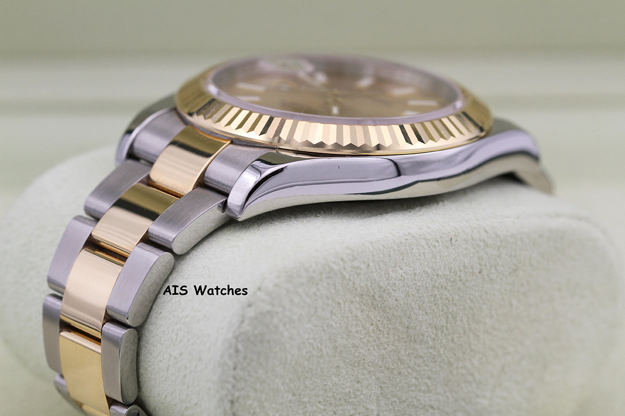 Rolex 116333 DateJust II 18K YG/SS Slate Champagne Stick Dial Oyster Rolex CPO