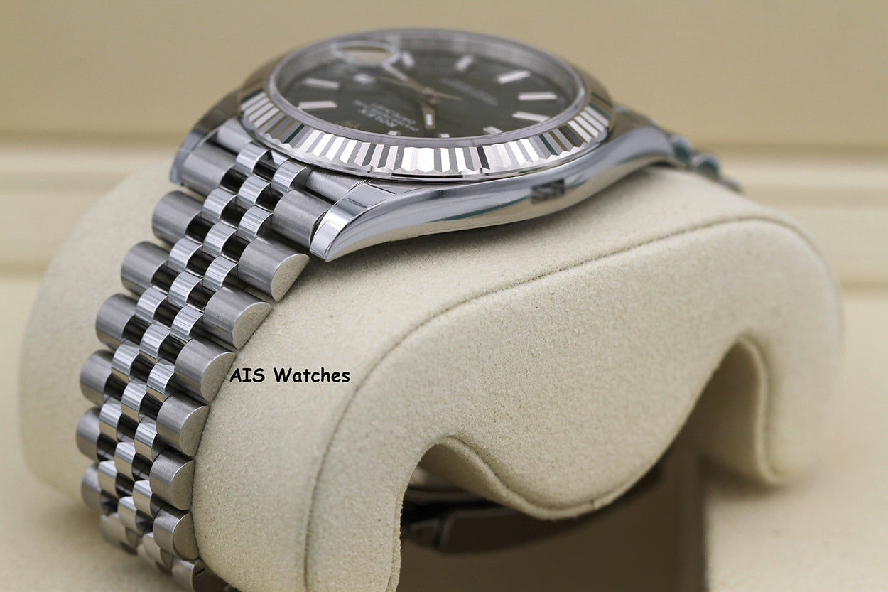 BNIB Rolex Datejust 41MM 126334 Green Stick Dial Jubilee Box & Paper