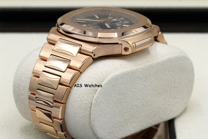 Patek Philippe Nautilus 5980/1R Chronograph 18K Rose Gold Black Dial Box & Papers