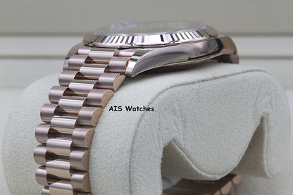 BNIB Rolex 228235 DayDate 40MM DD40 Rose Gold Olive Green Roman Dial B&P