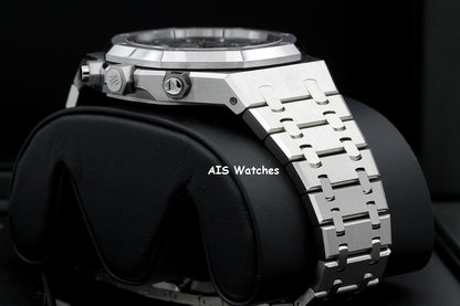 BNIB Audemars Piguet 26240ST 41MM Royal Oak Chronograph Blue Dial B&P