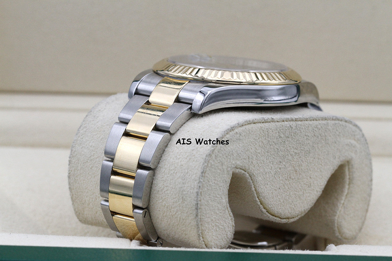 Rolex 116333 DateJust II 18K YG/SS Slate Roman Wimbledon Dial Oyster Box & Papers