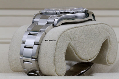 BNIB Rolex 116576TBR Platinum Daytona Cosmograph Ice Blue Arabic Dial Baguette Diamond Bezel B&P