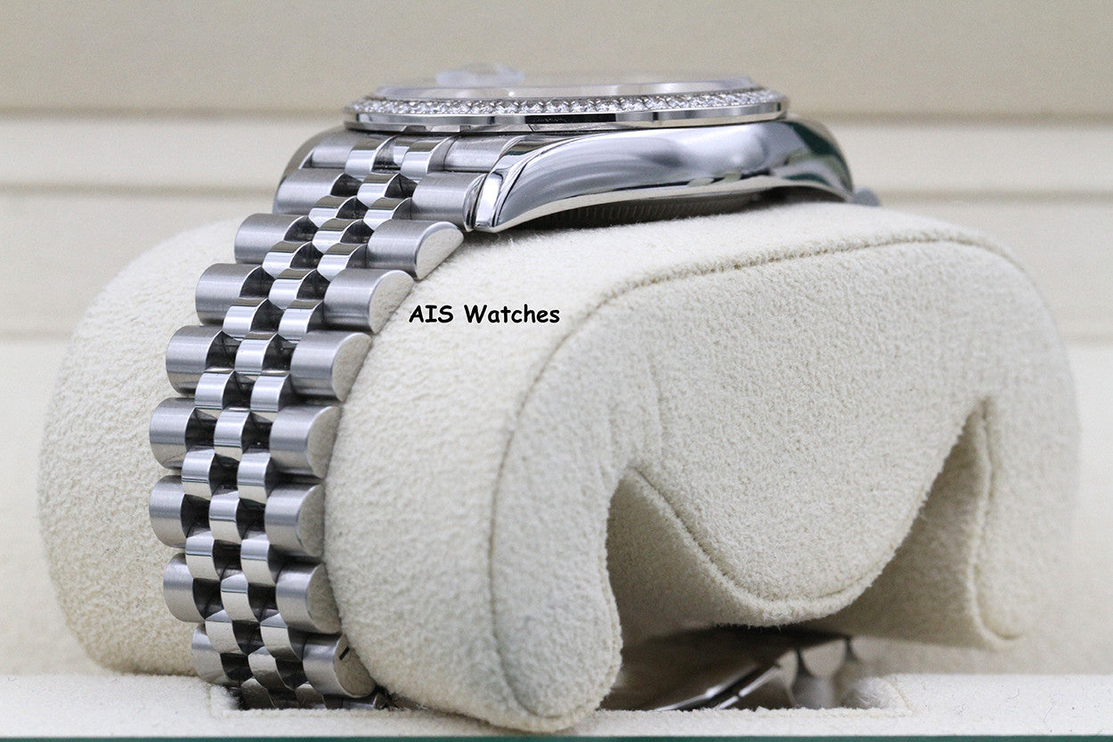 Rolex Datejust 36MM 126284RBR Diamond Bezel Jubilee Palm Green Dial B&P