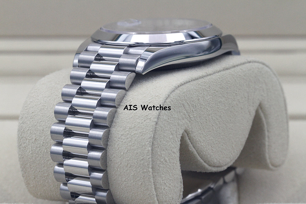 BNIB Rolex 228206 DayDate 40MM DD40 Platinum Meteorite Diamond Baguette Dial
