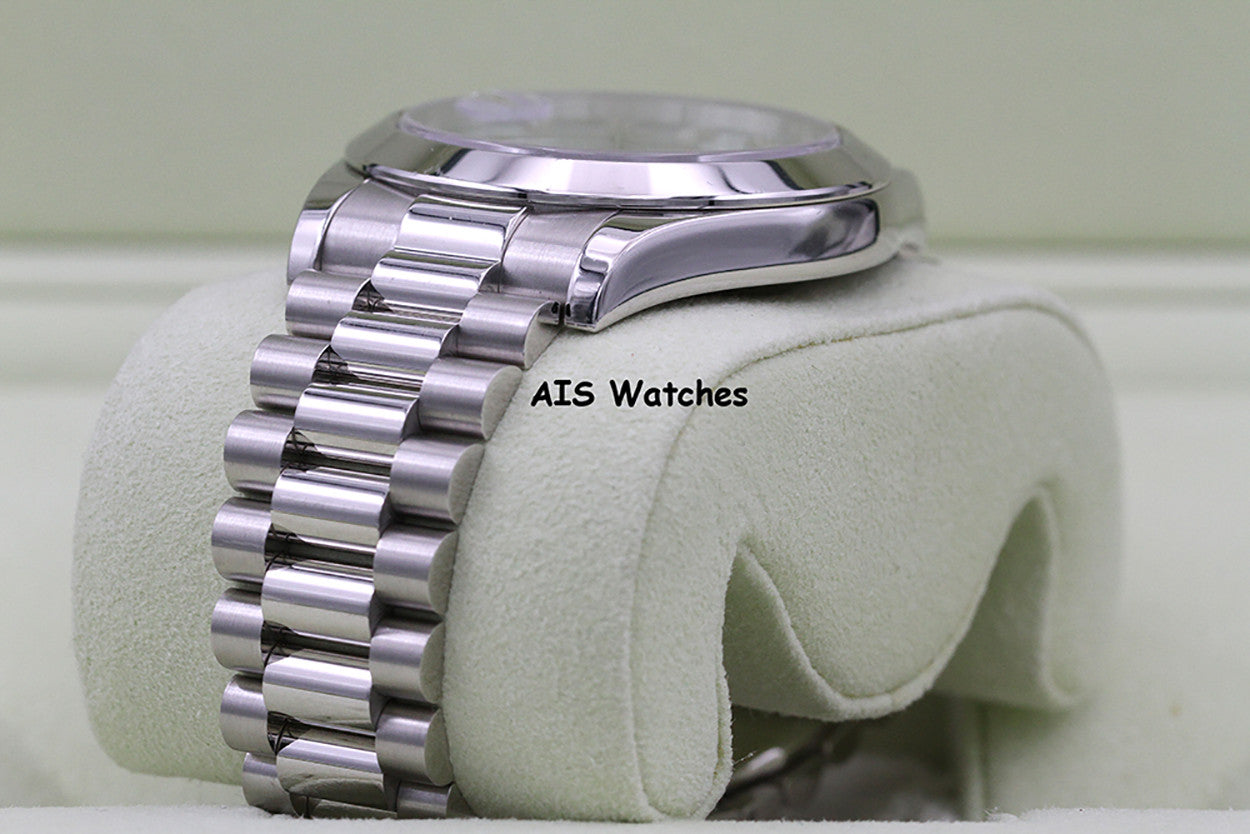 Rolex 218206 Platinum DayDate II 41MM DD2 Glacier Ice Blue Diamond Dial Box & Paper