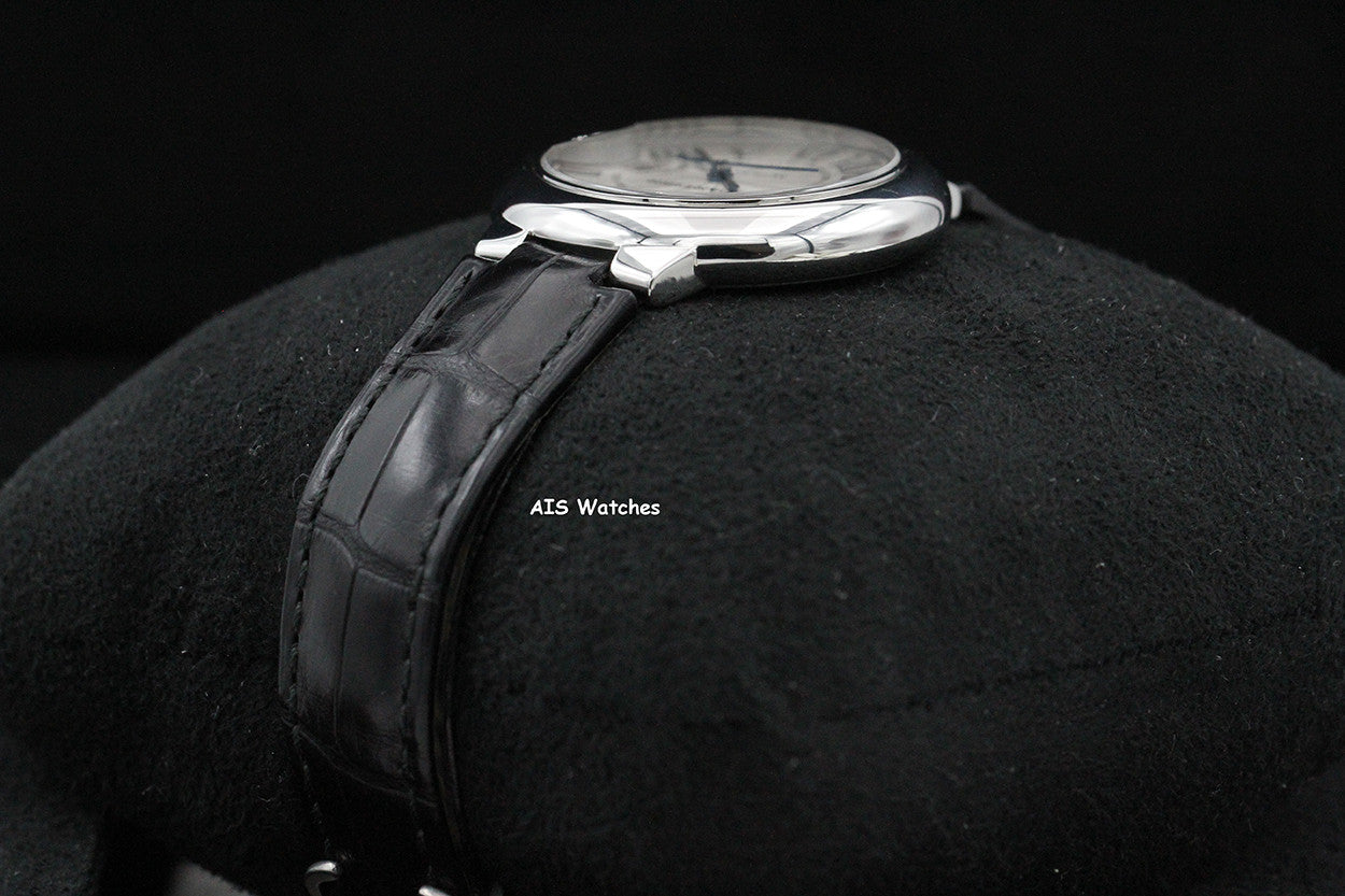 Cartier Ballon Bleu W6920085 SS 33MM Leather Strap Silver Dial Box & Papers