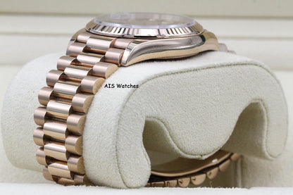 Rolex 128235 DayDate 36MM DD36 EverRose Gold Brown Ombré-Diamond Dial Box & Paper