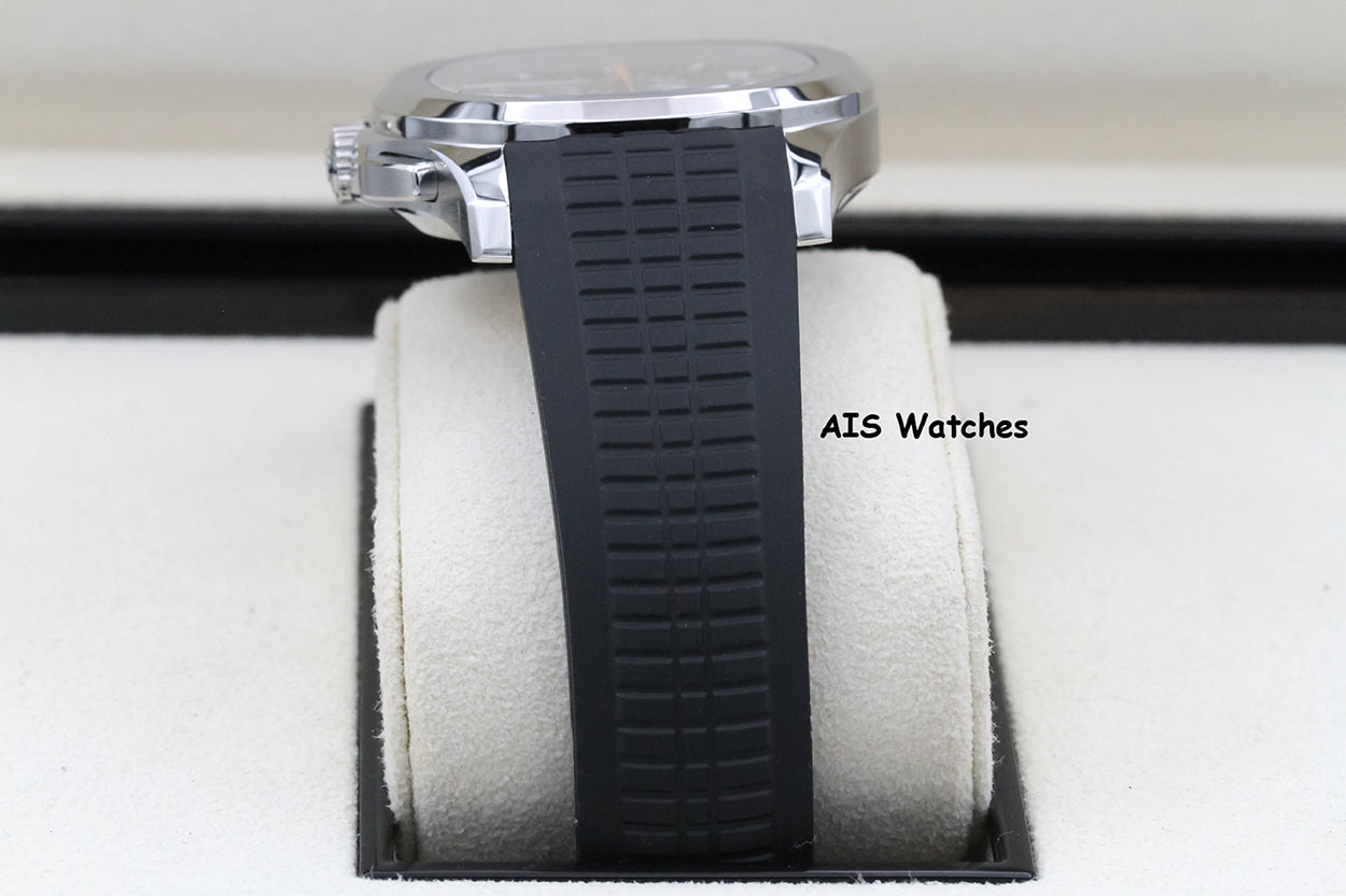 BNIB Patek Philippe 5968A Aquanaut Chronograph SS 42.2MM Orange/Black Strap B&P