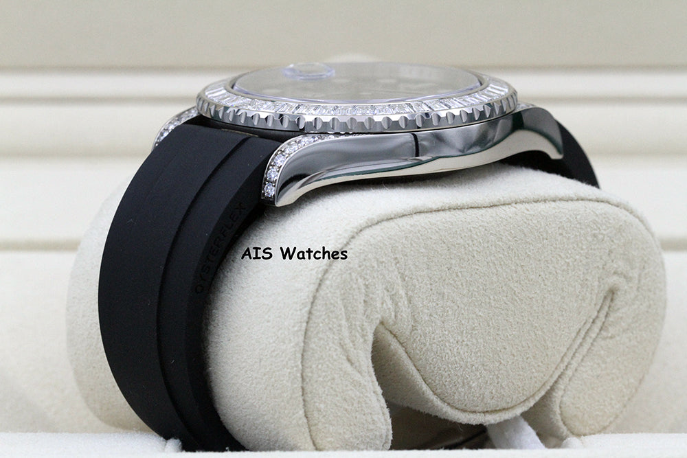 BNIB Rolex Yachtmaster 226679TBR Baguette Diamonds White Gold OysterFlex 42MM