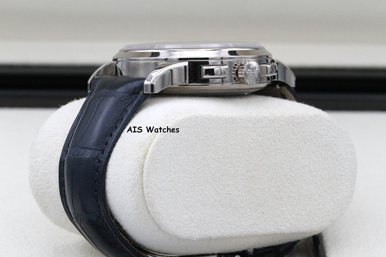 Patek Philippe 5930G World Time Chronograph White Gold Blue Dial Box & Paper