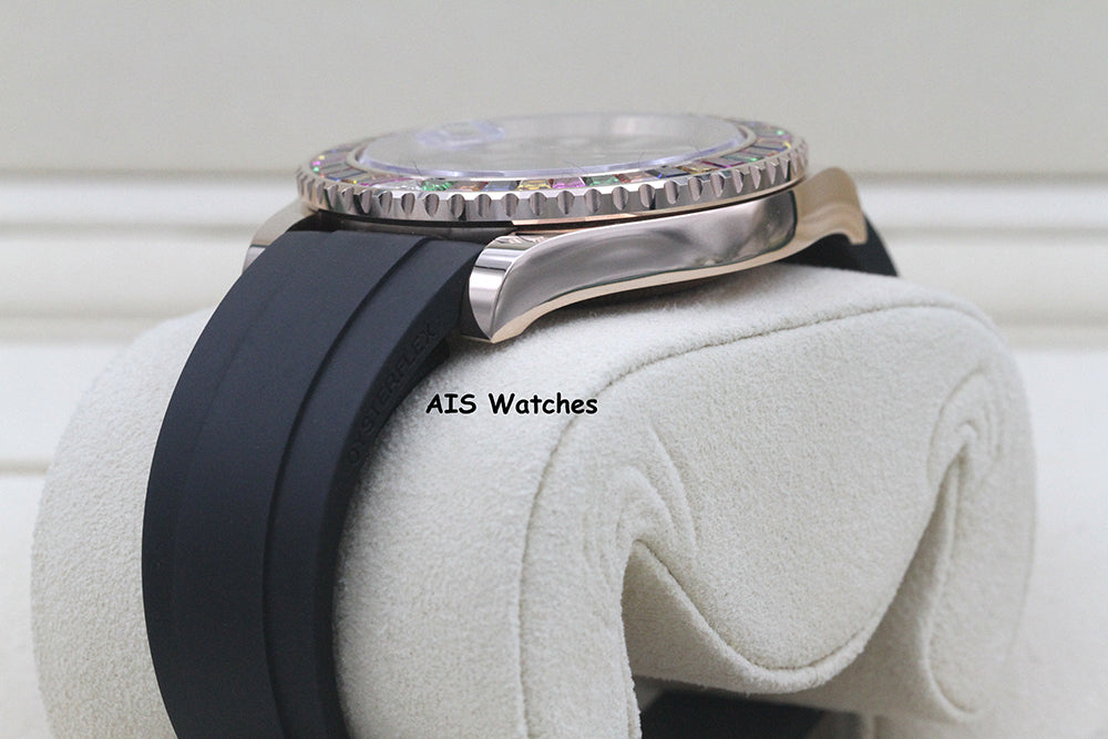 Rolex Yachtmaster 116695SATS Gem Set Bezel Everose Gold OysterFlex Strap B&P