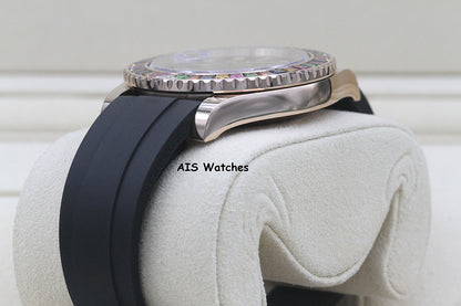 Rolex Yachtmaster 116695SATS Gem Set Bezel Everose Gold OysterFlex Strap B&P