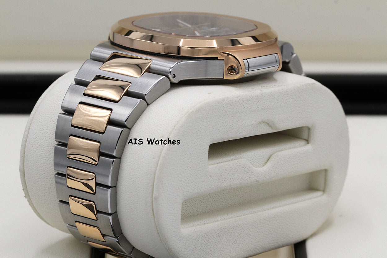 Patek Philippe Nautilus 5980/1AR Chronograph 18K Rose Gold / Stainless Steel Blue Dial 2017 Box & Papers