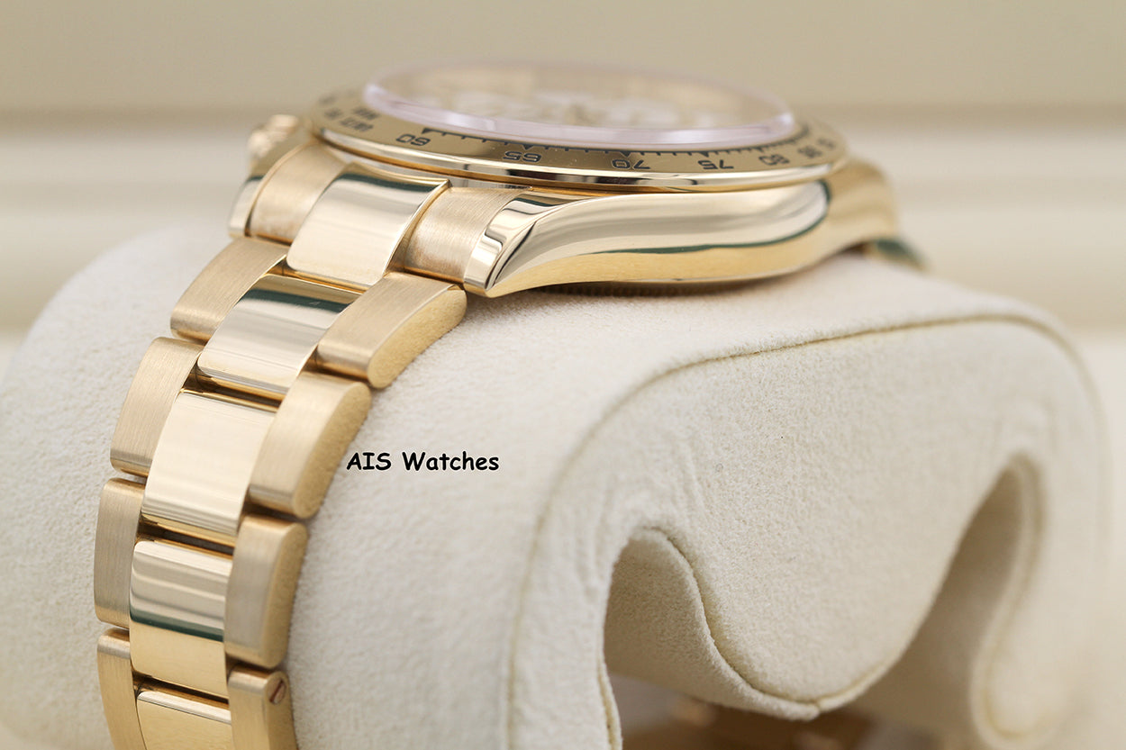 Rolex 116508 Daytona Cosmograph 18K Yellow Gold White Dial B&P