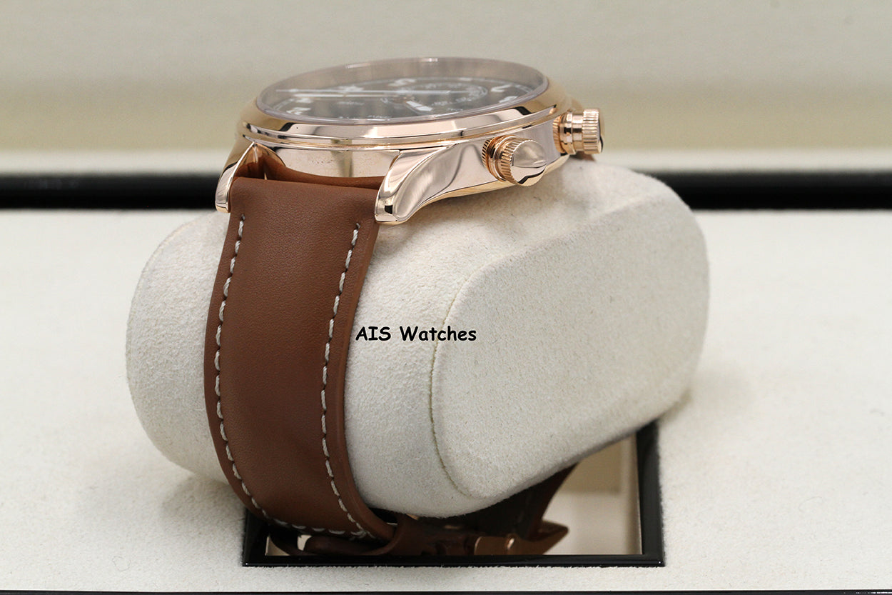 Patek Philippe 5524R Calatrava Pilot Travel Time Rose Gold Brown Dial 42MM Box & Paper