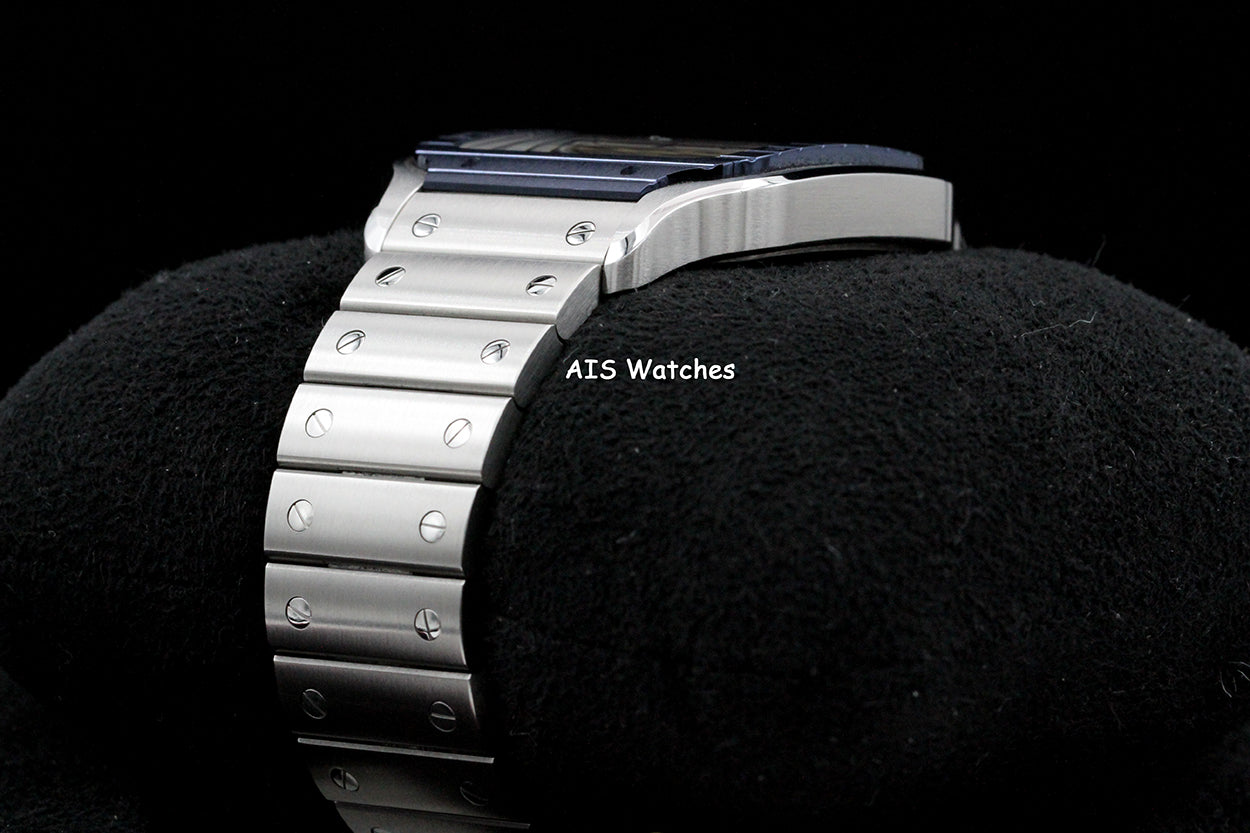 Cartier Santos De Cartier Large Steel WSSA0047 Blue PVD Bezel/White Dial 41MM Box&Papers