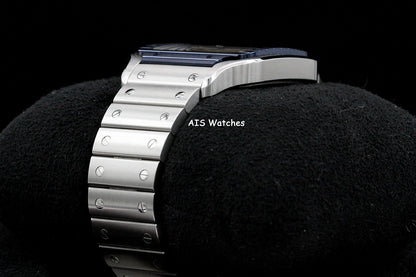 Cartier Santos De Cartier Large Steel WSSA0047 Blue PVD Bezel/White Dial 41MM Box&Papers